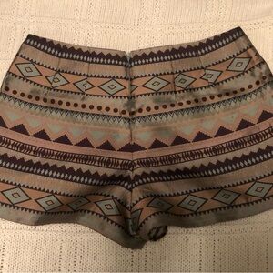 High Waist Geometric Patterned Shorts